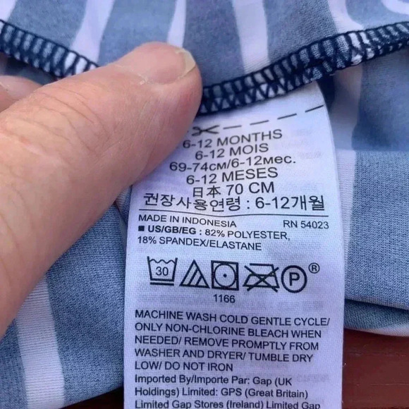 Five for 25 NWOT Gap Nautica onesie, w snaps at the bottom. Poly w  8% spandex. - Picture 4 of 4